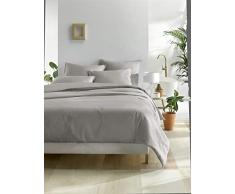 De Witte Lietaer Olivia Parure de lit qualitÃ© Satin Coton peignÃ©, Gris Clair/Dove, 240x220 cm + 2 taies