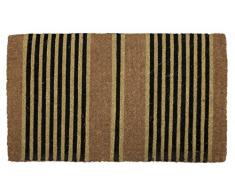Entryways - 122S - fibre de coco -Tic-Tac rayures épaisses Paillasson en fibre de coco Noir - 40 cm x 60 cm
