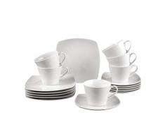 vivo Villeroy & Boch Group 19-5261-7127 set à café Simply Fresh 18 pièces, set de vaisselle, porcelaine, blanc, 18 unités