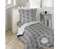 homea housse de couette 1 personne 140x200cm 57 fils allover moma gris souris