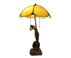 Lumilamp 5LL-5719 Lampe de Table avec Abat-Jour en Verre Tiffany à 41 x 70 cm 2 x E27 Max. 60 W. Verre coloré décoratif Fait à la Main