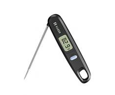 Topelek Thermomètre de cuisson digital, ultra-rapide, sonde inoxydable pour la nourriture et la viande, thermomètre à lecture instantanée, sonde longue, idéale pour la nourriture, la viande, le grill, le barbecue, le lait, et leau du bain