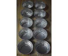 Fackelmann 2433150 Ramequins Aluminium x10, Gris, 8,9 x 4 x 4 cm