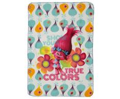 ST.IOANNIDIS&SON Plaid - Couverture Polaire sous Licence Les Trolls 100x140cm, Polyester, Multicolore, 140x100 cm