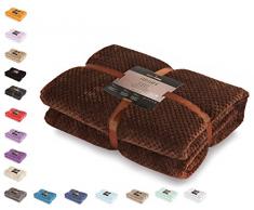 DecoKing Plaid en Microfibre, très Doux, Couverture Douillette, Style scandinave, pour Le Salon et la journée, Polyester, Marron, 220 x 240 cm