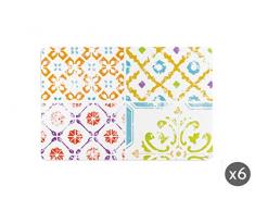 Excelsa Maioliche Lot de 6 Sets de Table, Multicolore, 43 x 28,5 cm, 6 unités