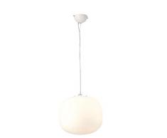 nows home 7575804 Suspension Recife 33 X Hauteur 150 Verre Sable, Blanc, 36x36x150 cm