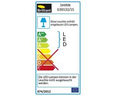 Brilliant G30132/15 Plafonnier LED ajustable a 4 lumieres SHIRIN, 5W, metal/verre, coloris chrome, 5 W