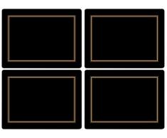 Pimpernel 40.1Â x 29.8Â cm MDF avec Dos en liÃ¨ge Sets de Table, Lot de 4, Noir Classique