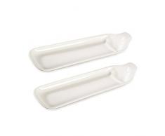 Villeroy & Boch BBQ Passion Assiettes Ã saucisses, Lot de 2, Dimensions : 34 x 11 cm, Porcelaine Premium, Blanc