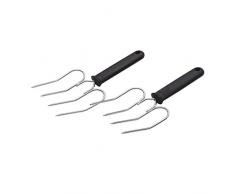 Kitchen Craft KCLIFTERS Fourchettes Ã Viande, Acier Inoxydable, Noir/Argent, 32 x 32 x 22 cm