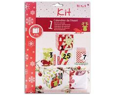 Toga KRN20 Kit 25 boîtes Calendrier de lAvent, Papier, Rouge/Vert/Blanc, 5,5 x 5,5 x 5,5 cm