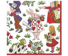 Caspari Alice dans Un Winter Wonderland Serviettes de Table, Multicolore, Lot de 20