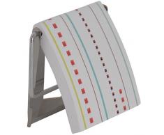 MSV 140410 Porte Rouleau Papier WC Pluie INOX, MDF, Blanc/Traits de Couleurs