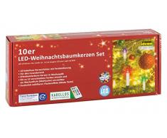 Idena mini lot de 10 bougies lED sans fil, fonctionne sur piles - 31107âmulticolore