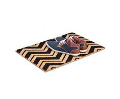 Relaxdays 10021043 FuÃmatte Zickzack Aus Kokos, Rutschfest Paillasson en Fibres de Coco Lignes Zigzag, PVC, Nature, 40x60x1,5 cm