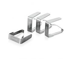 Tescoma Presto Pinces Clips nappe 4 pièces, acier inoxydable, gris, 11 x 1.8 x 17 cm