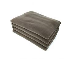 Poyet Motte POLFIRST Couverture Maille Polaire, 100% Polyester, Taupe, 210 x 230 cm