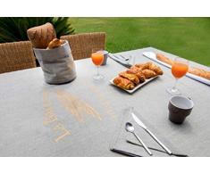 Soleil dOcre Nappe Rectangle, Coton, Gris, 140x240 cm