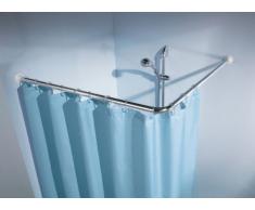 Kleine Wolke 0348100001 Barre de Douche coudée Blanc 90 x 90 cm Diamètre 25 mm