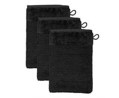 MÃ¶ve Bamboo Ensemble de 3 Gant de Toilette, Black, 20 x 15 cm