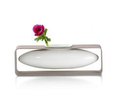 Philippi Float Vase, Paysage, Porcelaine, Blanc, 6Â x 25Â x 8Â cm