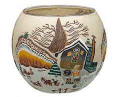 Him CC239 photophore Verre Hiver (Farm in Wintertime), Multicolore, 11x11x9 cm