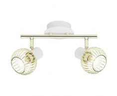 Brilliant 60013/85 Plafonnier, Metal, Blanc/Or