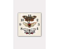 Bonamaison Horloge Murale en MDF, Multicolore, 30 x 30 cm