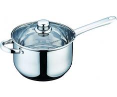 Buckingham Casserole Profonde, en Acier Inoxydable, Induction avec Couvercle en Verre, marmite, 20Â cm