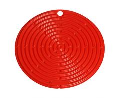 Le Creuset, Dessous de Plat en Silicone avec Åillet de Suspension, Rond, Diamètre : 20 cm, Silicone, Volcanique