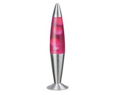 Rabalux Lollipop 2 Lampe à lave, Verre Métal, klar/rosa, 11 x 11 x 42 cm, E14 25watts