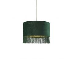 Lighting Collection Suspension en velours avec franges vertes