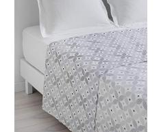 homea drap plat 2 personnes 240x300 cm moma gris souris