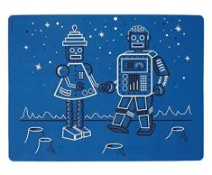 modern-twist MT 011229 Baby Set de Table Robot Amour â électrique, Silicone, Bleu, 40 x 32 x 1,12 cm