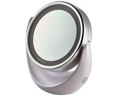 Outlook Design V2E0100027 Miroir Grossissant 5X de Maquillage avec LumiÃ¨res, Plastique, Argent, 11 x 20 x 18 cm
