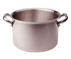 Pentole Agnelli Alu-INOX Casserole Haute avec 2 poignées en Acier Inoxydable, argenté 28 cm Argent