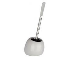 WENKO 22429100 Brosse WC Polaris, Céramique, 15 x 34,5 x 14,5 cm, Gris Pastel