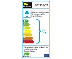 Brilliant G32432/77 Plafonnier, Metal/Verre, Acier/Chrome