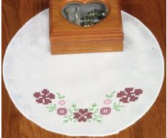 Fairway Napperon rond décoré de fleurs au point de croix 30,5 cm