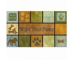 Dintex Arte Wipe Your Paws Paillasson en Caoutchouc floqué 45 x 75 cm Multicolore