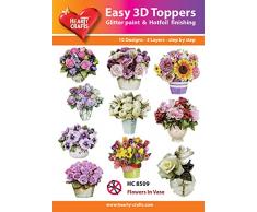 Easy 3D Décorations Fleurs en Vase 6â8 cm 2, Papier, Multicolore, 17 x 10 x 1 cm