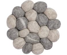 myfelt Hardy II Feutre Boule Poêle Dessous de Plat, Laine Vierge, Gris, à 20 cm