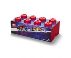 Room Copenhagen 40041761 Lego Movie 2 Brique 8 Boîte de Rangement, Plastique, Red, Taille Unique
