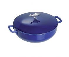 Staub Fonte 1112991 Cocotte du Pêcheur Fonte Majolique Bleu 28 cm