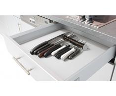 Fackelmann 43168 Range-Couteaux Nirosta-Asia 18cm en ABS/Acier, Inoxydable, Argent/Gris, 18 x 16,8 x 3,3 cm