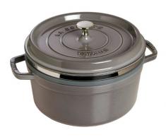 Staub 1133818 Cocotte Ronde avec Cuit-Vapeur Gris Graphite 26 cm