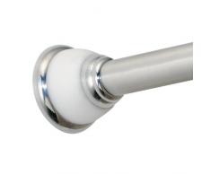 InterDesign 77201EU York Barre Ã Tension de Rideau de Douche Grand ModÃ¨le INOX Poli/Blanc 127 x 6,6 cm