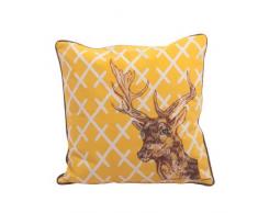Ian Snow Housse de Coussin Jaune/imprimÃ© cerf