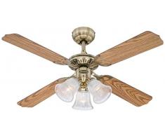 Westinghouse 7826540 Princess Trio Ventilateur de plafond E14 Métal Laiton antique